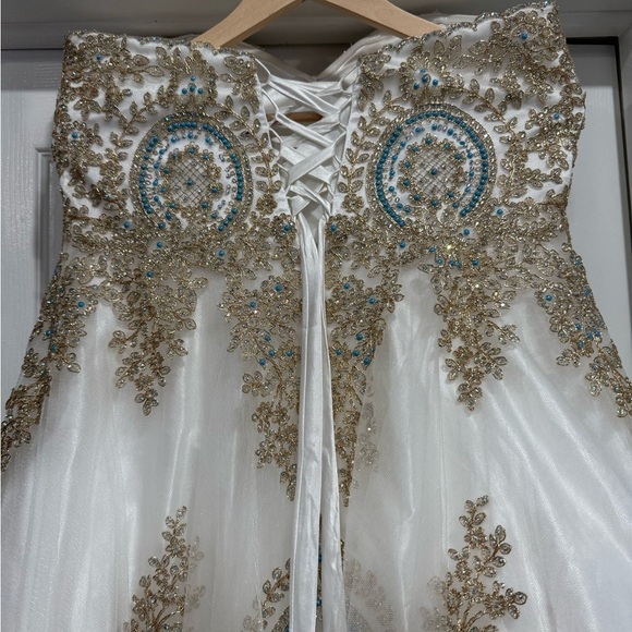 Camille La Vie White and Gold Maxi Dress - Picture 4 of 8